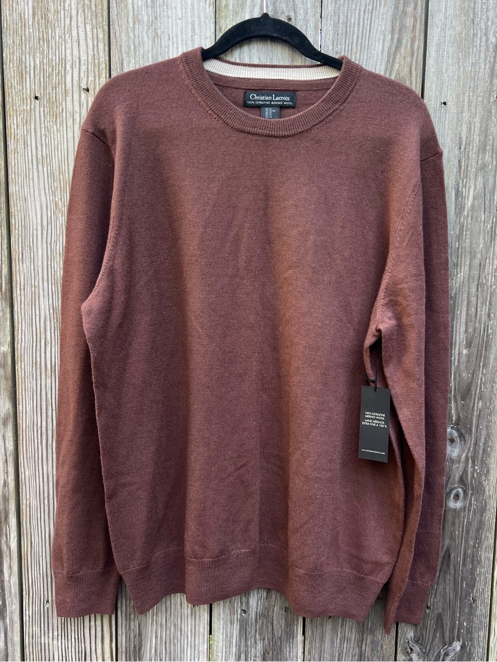 CHRISTIAN LACROIX Extrafine Merino Wool Crewneck Sweater Mens XL NWT NEW
